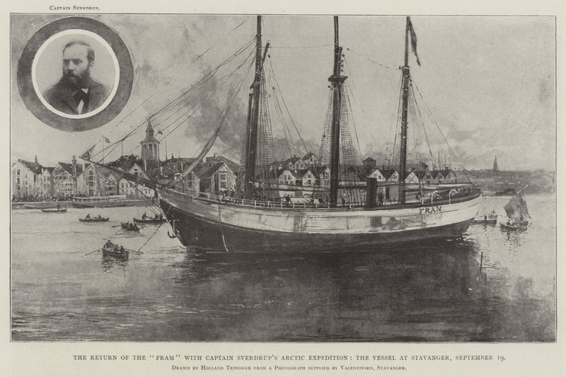Framin paluu kapteeni Sverdrupin arktisen tutkimusmatkan kanssa, alus Stavangerissa, 19. syyskuuta tekijältä Joseph Holland Tringham