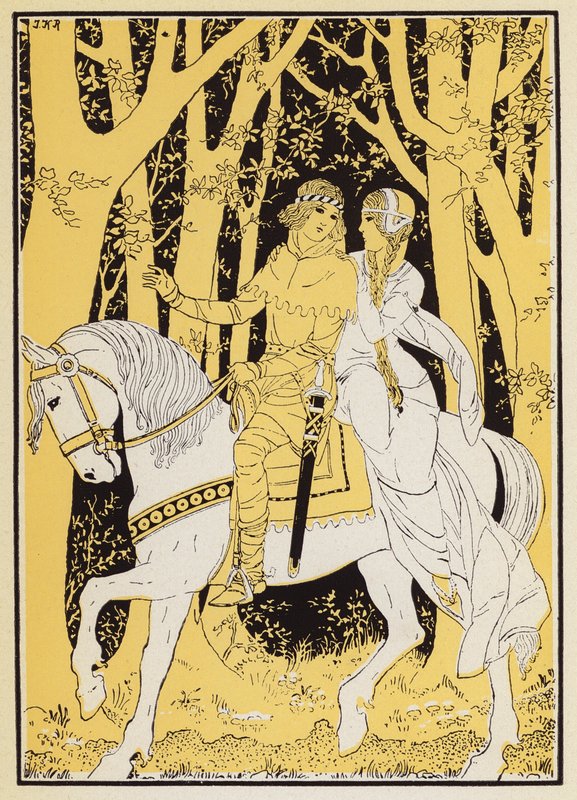 Aucassin et Nicolette (värilitografia) tekijältä Joseph Kuhn Regnier