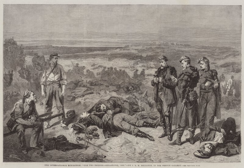 Kansainvälinen näyttely, Kaksi ystävää, Sebastopol, 1855, ranskalaisessa galleriassa tekijältä Joseph Louis Hippolyte Bellange