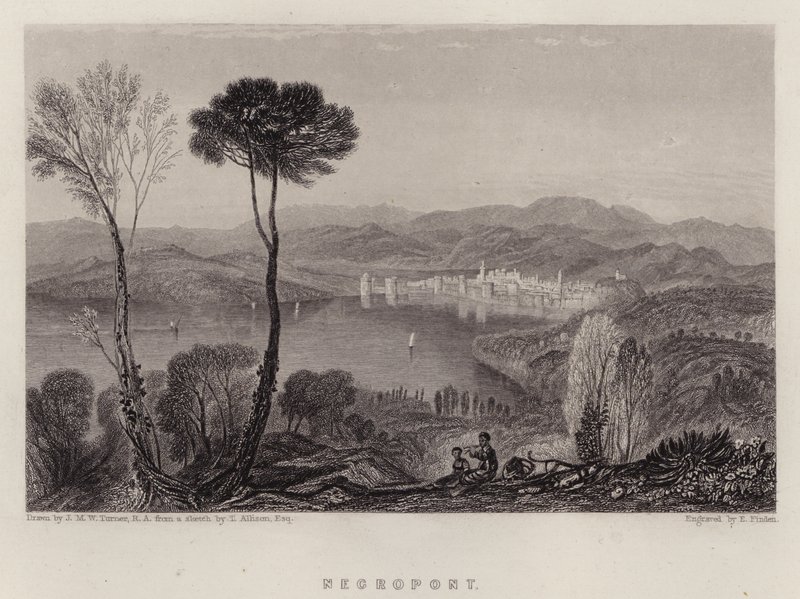 Negropont (väri litho) tekijältä Joseph Mallord William (after) Turner