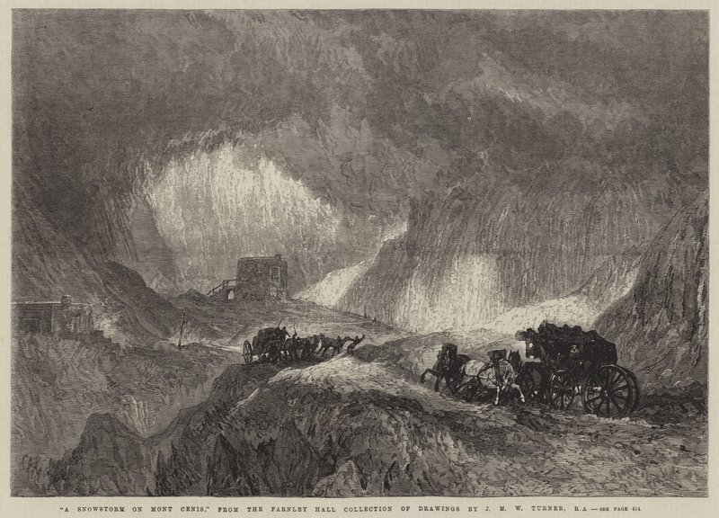 Lumimyrsky Mont Cenisillä tekijältä Joseph Mallord William Turner