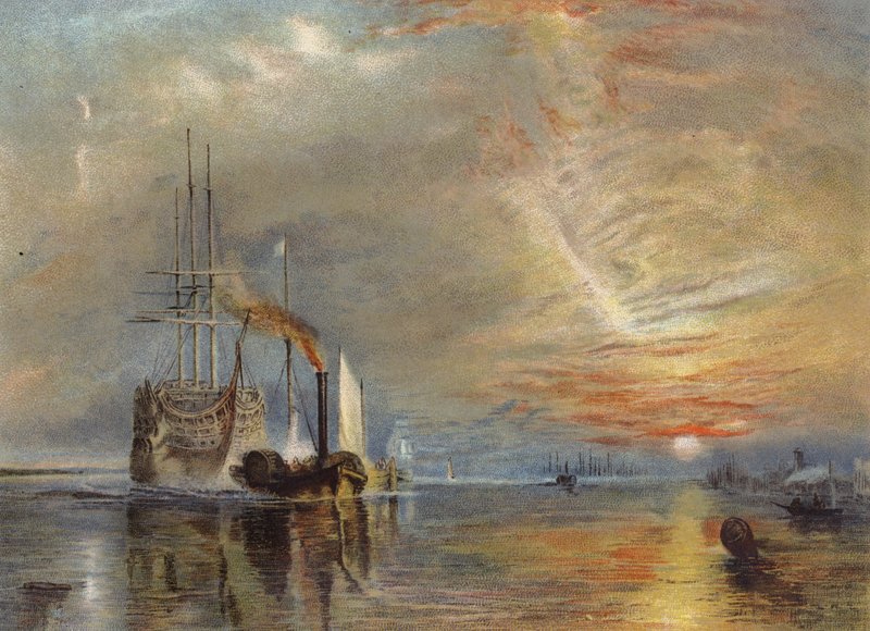 "Vanha Temeraire veti viimeiselle laiturilleen" tekijältä Joseph Mallord William Turner
