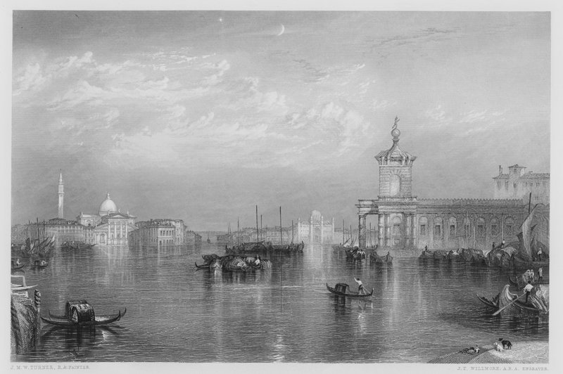 Venetsia, Dogana, kuvasta Vernon-galleriassa tekijältä after Joseph Mallord William Turner