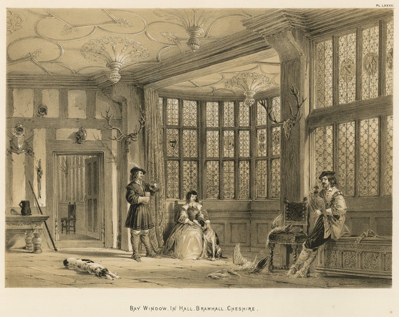 Erkkeri-ikkuna, Hall, Bramhall, Cheshire tekijältä Joseph Nash
