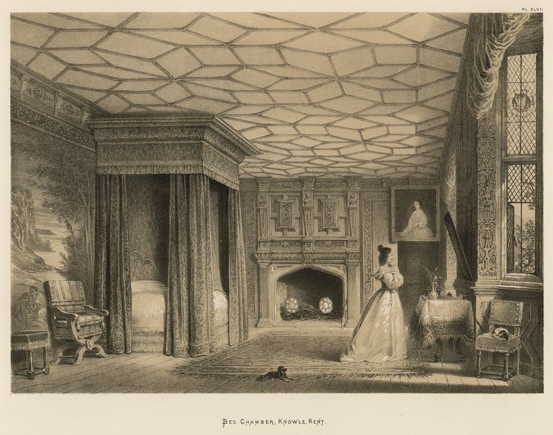Bed Chamber, Knowle, Kent tekijältä Joseph Nash