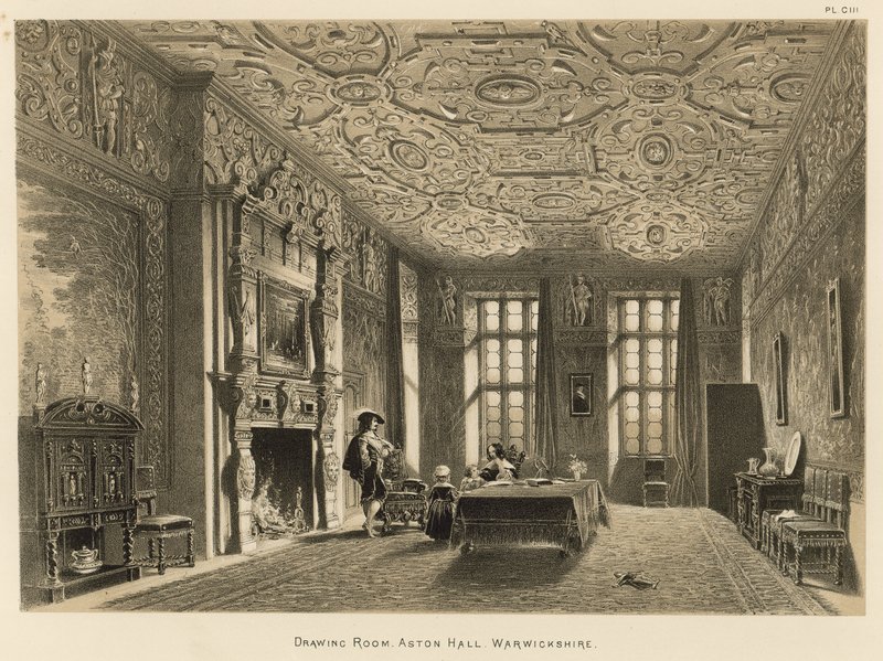 Drawing Room, Aston Hall, Warwickshire tekijältä Joseph Nash