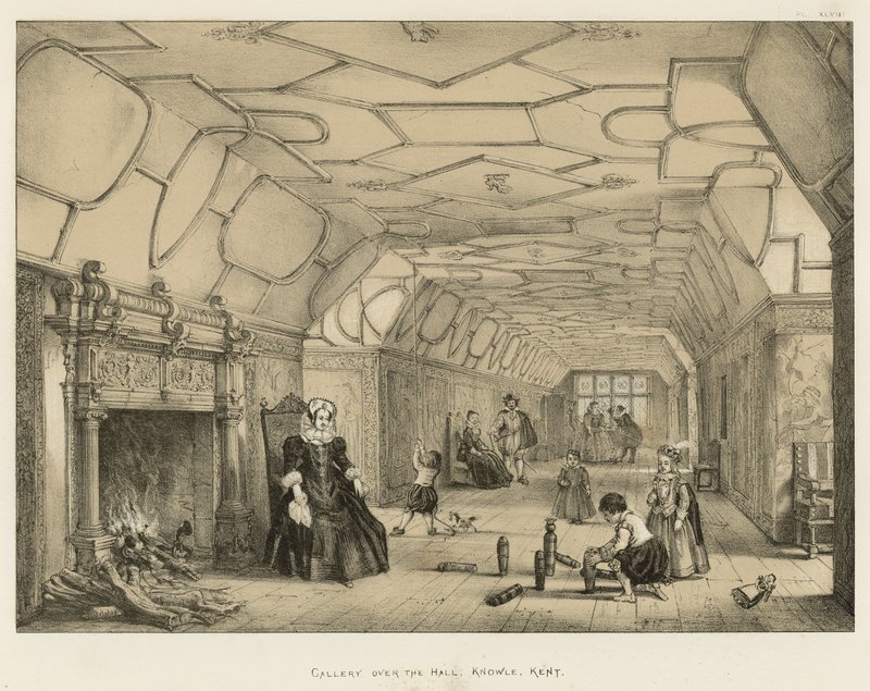 Galleria Hallin yllä, Knowle, Kent tekijältä Joseph Nash
