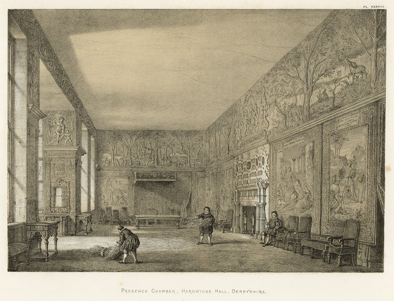 Presence Chamber, Hardwicke Hall, Derbyshire tekijältä Joseph Nash
