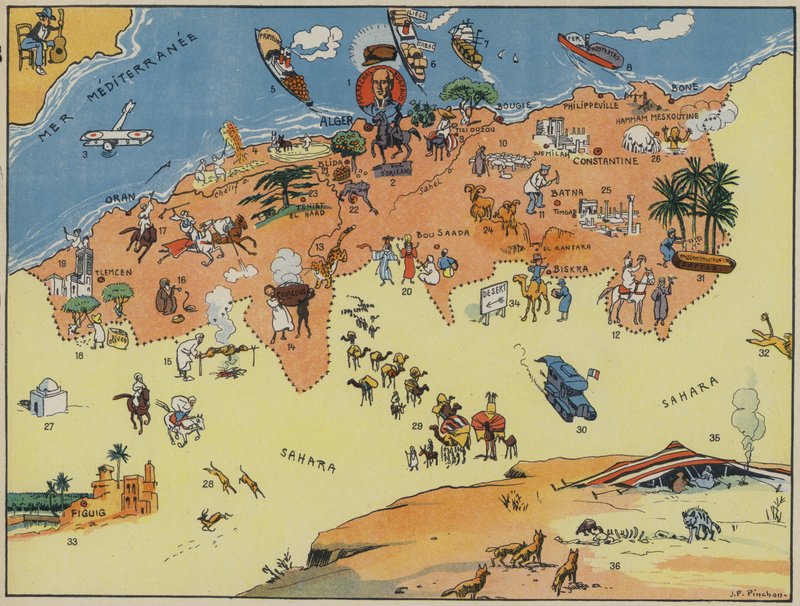 Algeria (värilitro) tekijältä Joseph Porphyre Pinchon