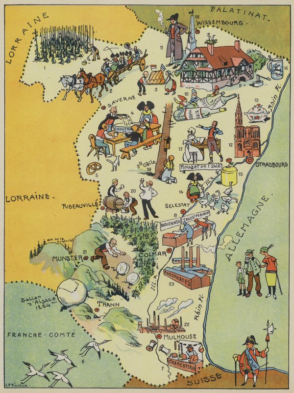 Alsace (värilitografia) tekijältä Joseph Porphyre Pinchon