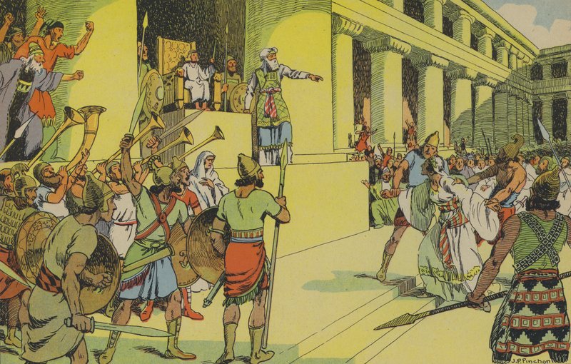Athalie ja Joas (värilitografia) tekijältä Joseph Porphyre Pinchon