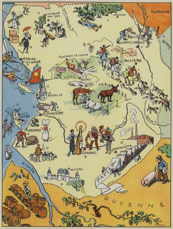 Aunis Et Saintonge-Angoumois-Poitou (väriliitos) tekijältä Joseph Porphyre Pinchon