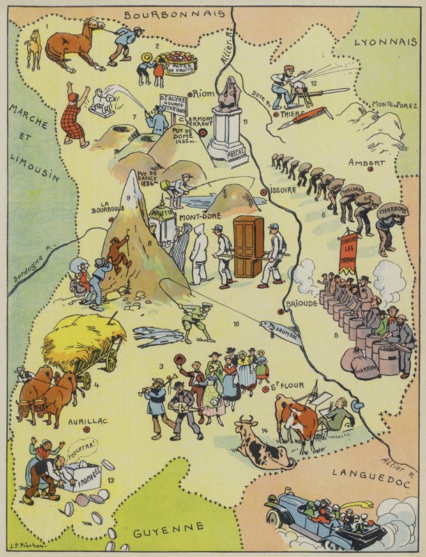 Auvergne (värilitografia) tekijältä Joseph Porphyre Pinchon