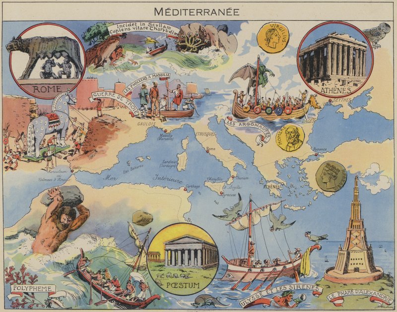 Mediterranee (värilitro) tekijältä Joseph Porphyre Pinchon