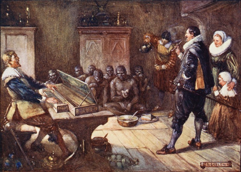 Van Riebeck viihdyttää hottentotteja (värilitografia) tekijältä Joseph Ratcliffe (after) Skelton