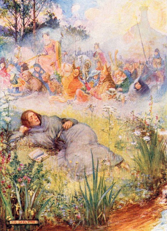 William Langland haaveilee ihmeellistä unta tekijältä Joseph Ratcliffe Skelton