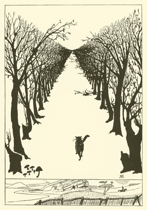 Kissa, joka käveli itse (kaiverrus) tekijältä Joseph Rudyard (after) Kipling