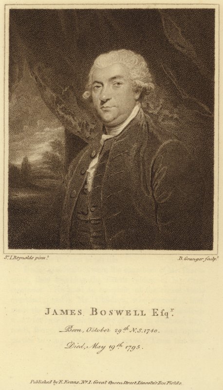 James Boswell (kaiverrus) tekijältä Joshua (after) Reynolds