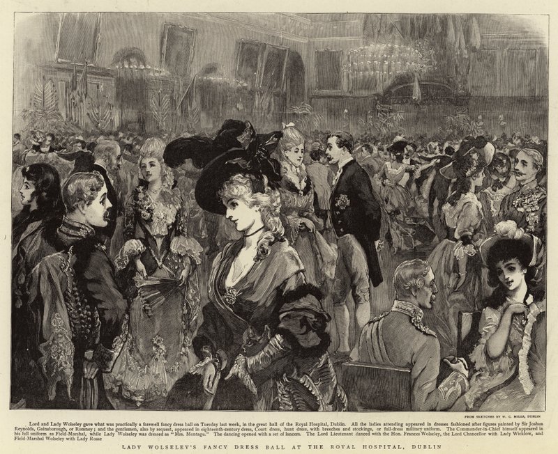 Lady Wolseleyn Fancy Dress Ball Royal Hospitalissa Dublinissa tekijältä Joshua Reynolds