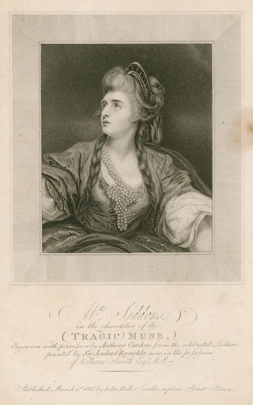 Rouva Sarah Siddons, näyttelijä, Traagisen muusan hahmossa tekijältä Joshua Reynolds