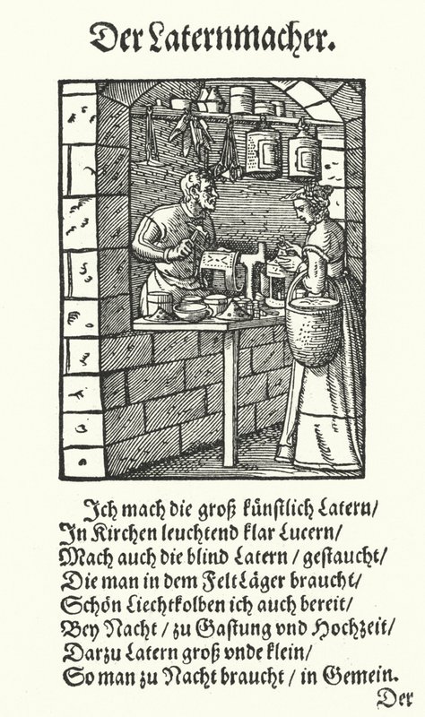 Lyhdynvalmistaja (kaiverrus) tekijältä Jost (after) Amman