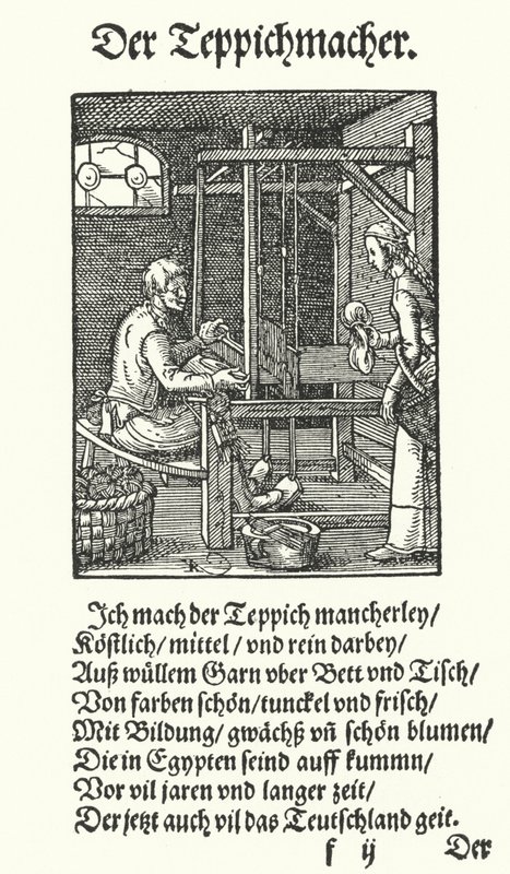 Tapestry Weaver (kaiverrus) tekijältä Jost (after) Amman