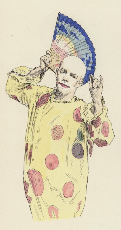 Klovni pitelee tuuletinta (väri litho) tekijältä Jules Arsene (after) Garnier