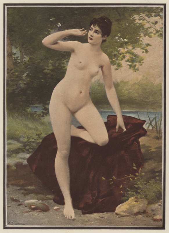 Huoleton (väri litho) tekijältä Jules Frederic Ballavoine