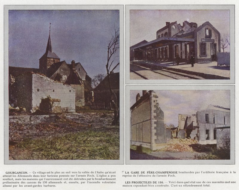 Gourgancon, La Gare de Fere-Champenoise, Les Projectiles de 150 tekijältä Jules Gervais Courtellemont
