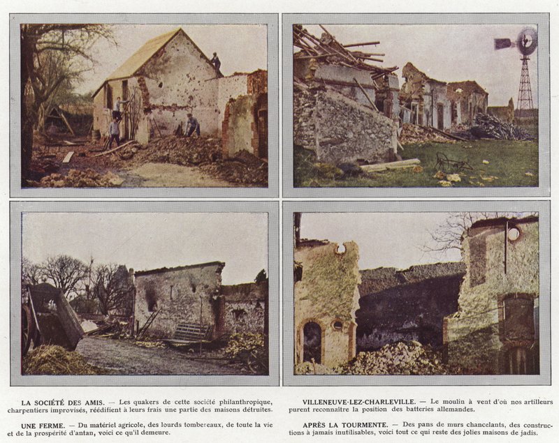 La Societe des Amis, Villeneuve-lez-Charleville, maatila, myrskyn jälkeen tekijältä Jules Gervais Courtellemont