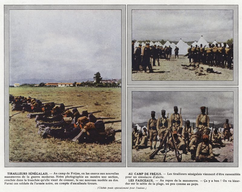 Senegalilainen Tirailleurs, Camp de Frejus, Les Faisceaux tekijältä Jules Gervais Courtellemont
