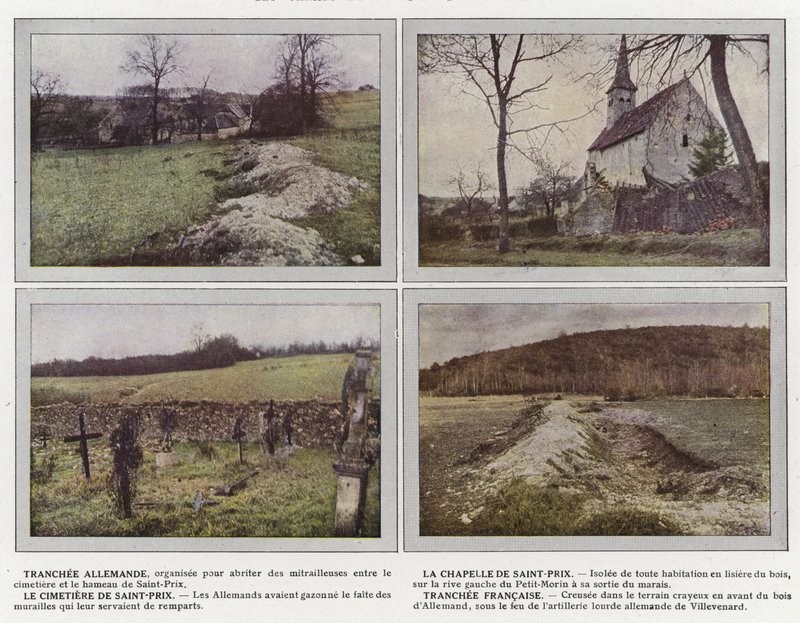 Tranchee Allemande, La Chapelle de Saint-Prix, Le Cimetiere de Saint-Prix, Tranchee Francaise tekijältä Jules Gervais Courtellemont
