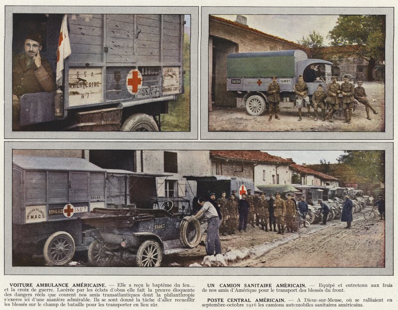 American Ambulance Car, American Sanitary Truck, American Central Post tekijältä Jules Gervais Courtellemont