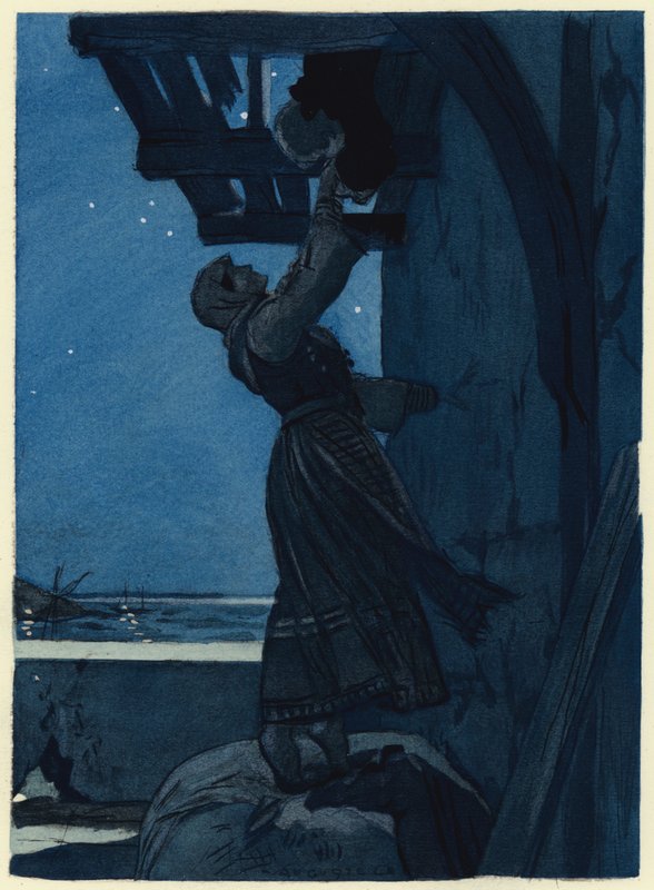 Kuvitus Casanovan muistelmiin (värilitografia) tekijältä Jules Marie Auguste Leroux