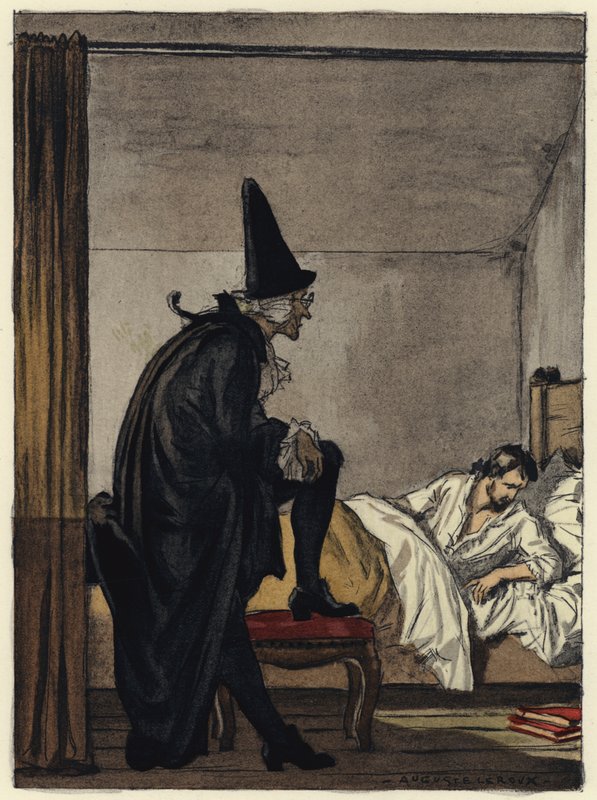 Kuvitus Casanovan muistelmiin (värilitografia) tekijältä Jules Marie Auguste Leroux