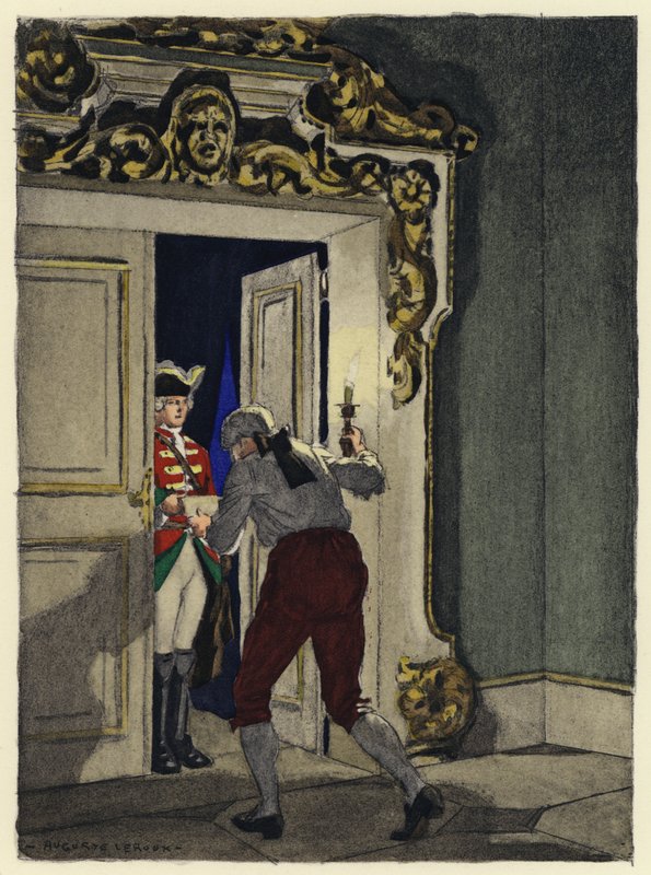 Kuvitus Casanovan muistelmiin (värilitografia) tekijältä Jules Marie Auguste Leroux