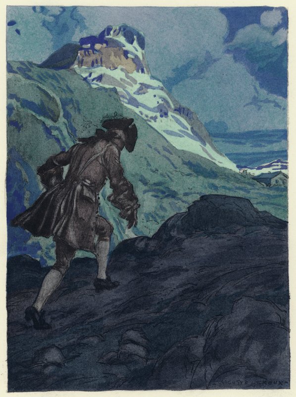 Kuvitus Casanovan muistelmiin (värilitografia) tekijältä Jules Marie Auguste Leroux
