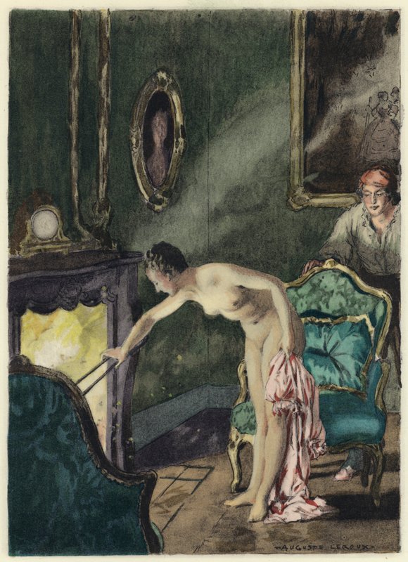 Kuvitus Casanovan muistelmiin (värilitografia) tekijältä Jules Marie Auguste Leroux