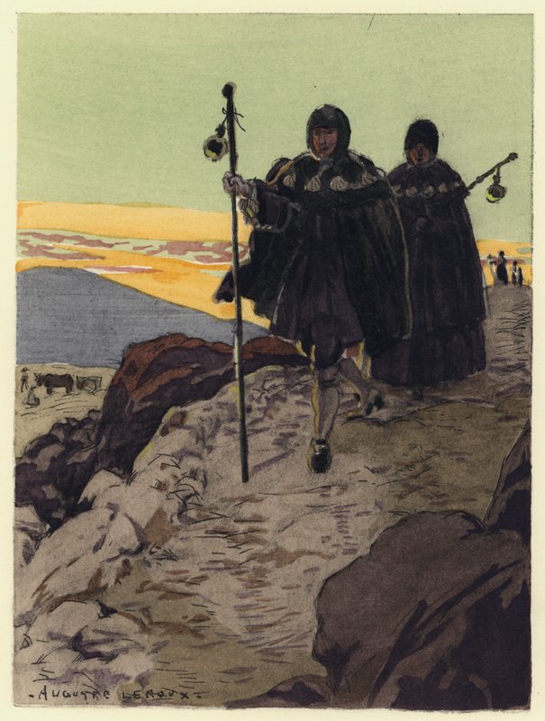 Kuvitus Casanovan muistelmiin (värilitografia) tekijältä Jules Marie Auguste Leroux