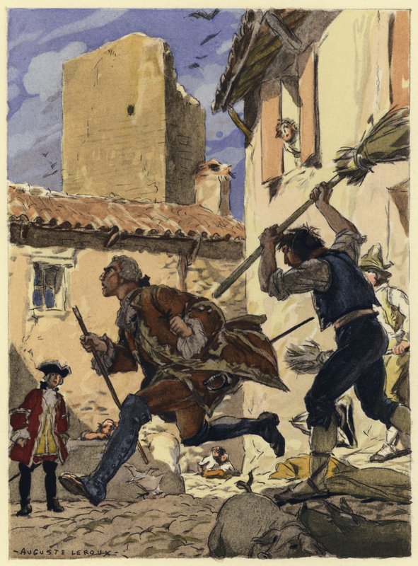 Kuvitus Casanovan muistelmiin (värilitografia). tekijältä Jules Marie Auguste Leroux