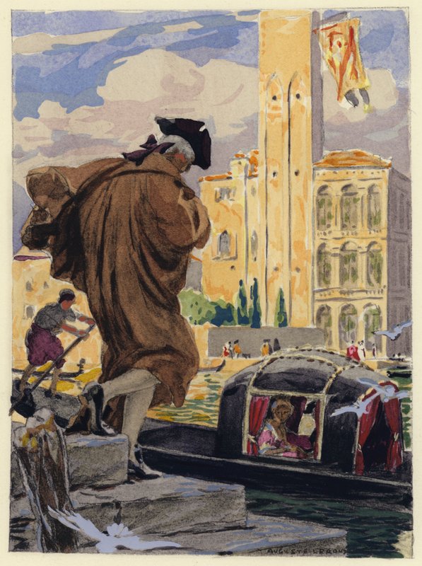 Kuvitus Casanovan muistelmiin (värilitografia) tekijältä Jules Marie Auguste Leroux