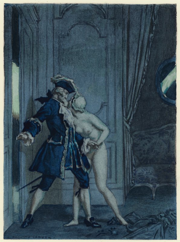 Kuvitus Casanovan muistelmiin (värilitografia) tekijältä Jules Marie Auguste Leroux