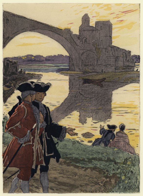 Kuvitus Casanovan muistelmiin (värilitografia) tekijältä Jules Marie Auguste Leroux