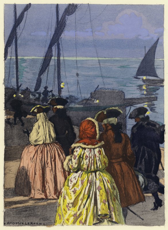 Kuvitus Casanovan muistelmiin (värilitografia) tekijältä Jules Marie Auguste Leroux