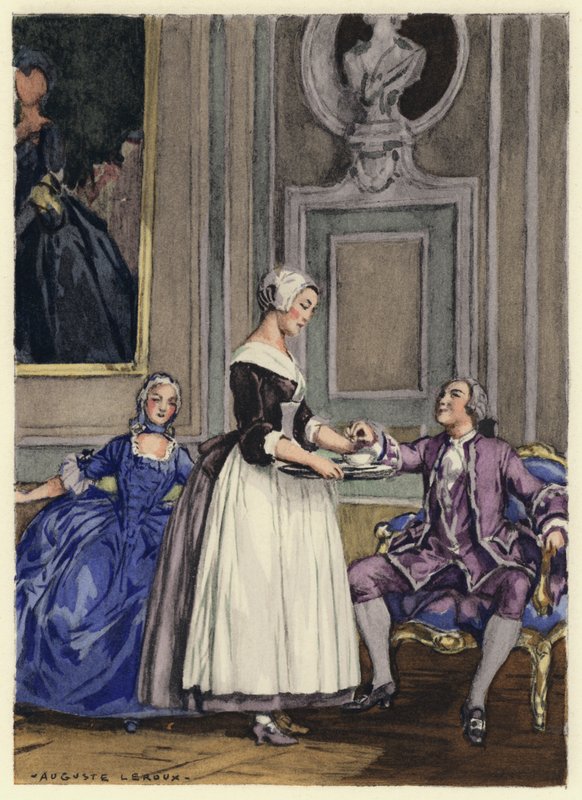 Kuvitus Casanovan muistelmiin (värilitografia) tekijältä Jules Marie Auguste Leroux