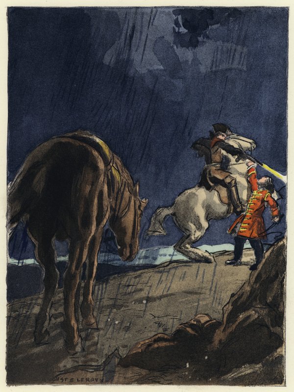 Kuvitus Casanovan muistelmiin (värilitografia) tekijältä Jules Marie Auguste Leroux