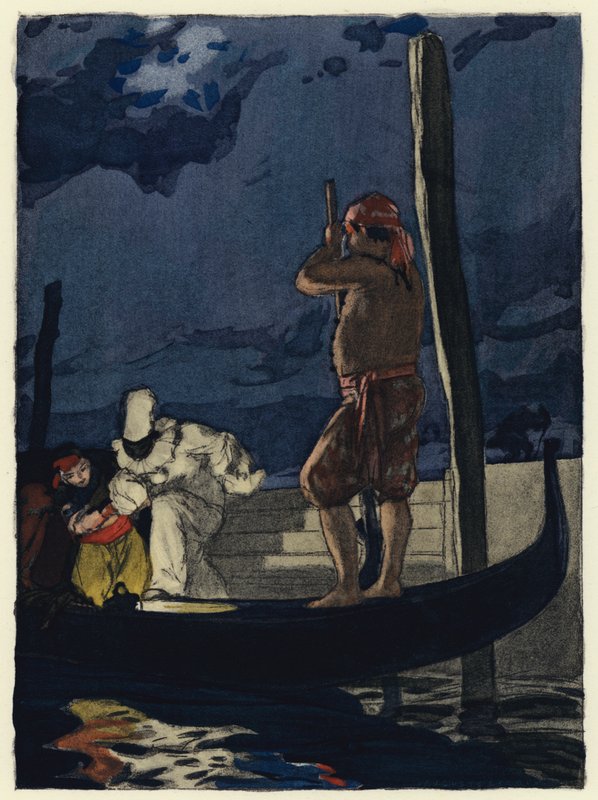 Kuvitus Casanovan muistelmiin (värilitografia) tekijältä Jules Marie Auguste Leroux