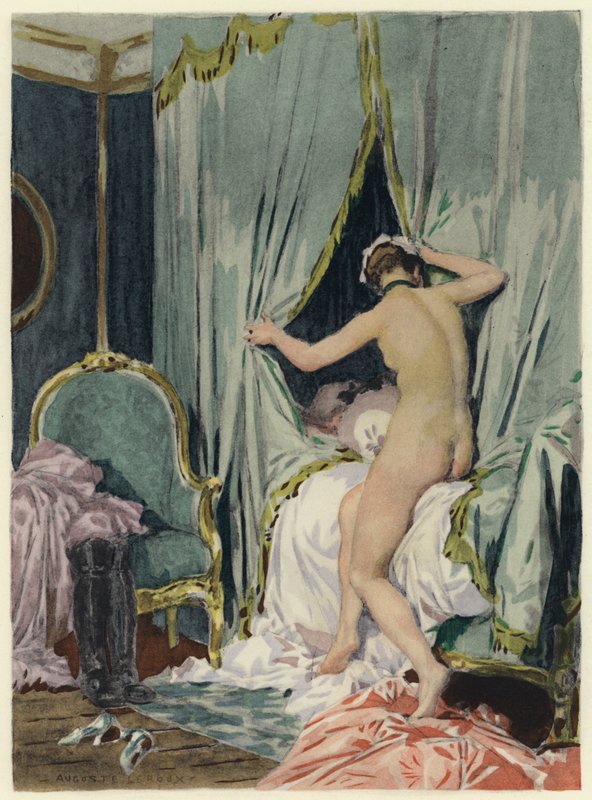 Kuvitus Casanovan muistelmiin (värilitografia) tekijältä Jules Marie Auguste Leroux