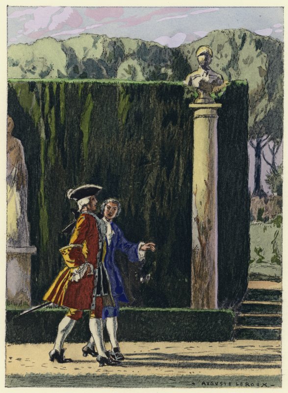 Kuvitus Casanovan muistelmiin (värilitografia) tekijältä Jules Marie Auguste Leroux