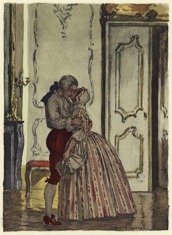 Kuvitus Casanovan muistelmiin (värilitografia) tekijältä Jules Marie Auguste Leroux